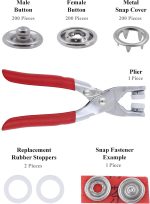 Mandala Crafts Metal Snap Button Kit - Snap on Buttons with Snap Fastener Tool for Sewing Clothing Leather Crafting 10 Assorted Colors 9.5mm 0.37 Inch - Image 3